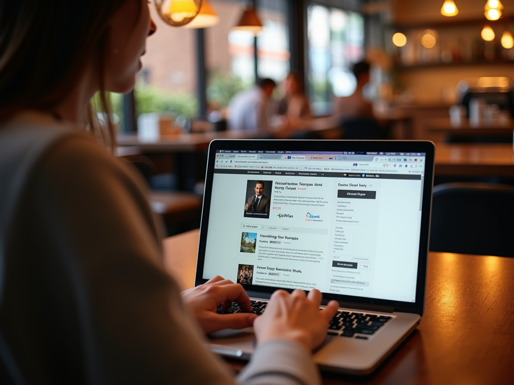 Person searching for service learning grants online