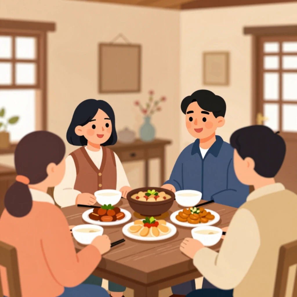 Volunteer sharing a meal and learning customs from a host family