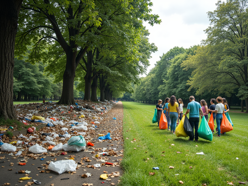 Before and after photos from the #TrashTag Challenge.