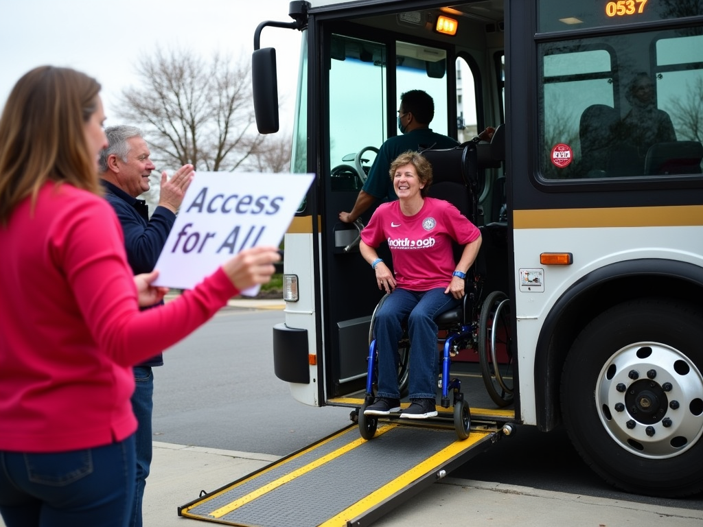Austin advocate boards accessible bus