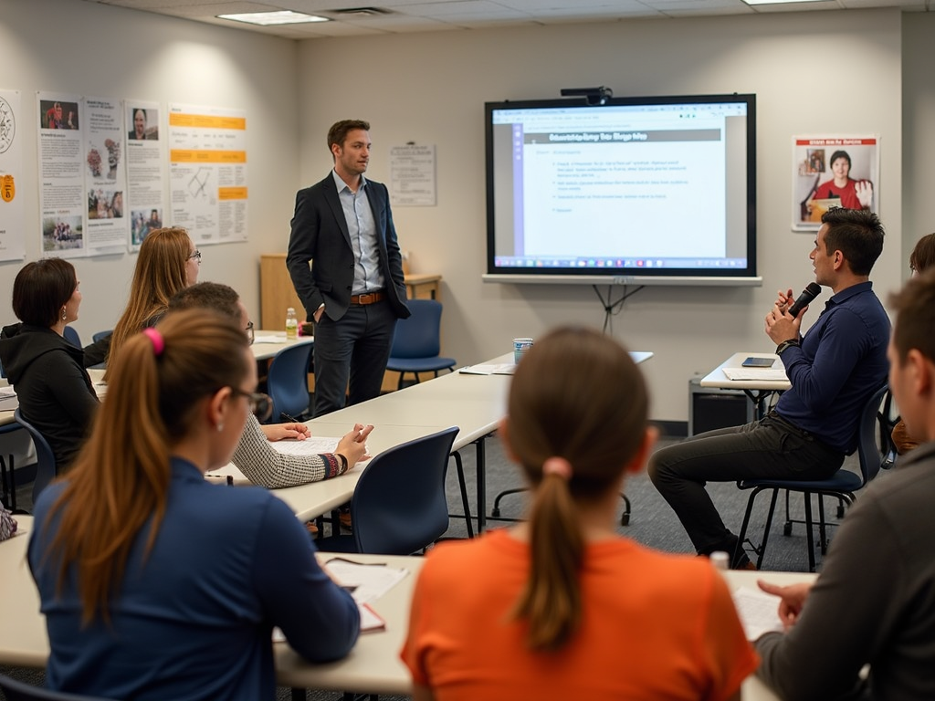 Volunteer teaching advocacy skills to others
