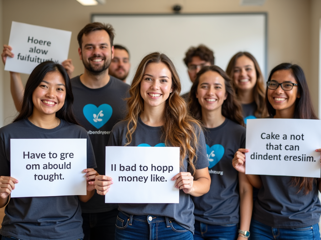 Volunteers supporting the cause