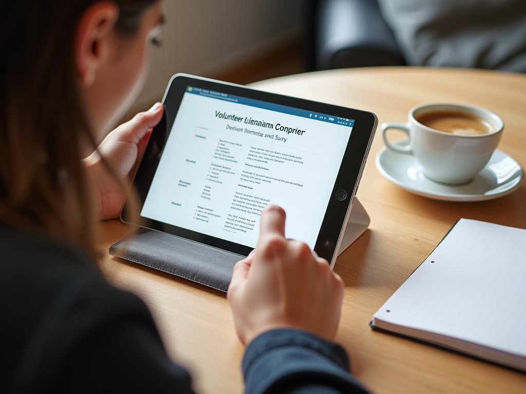 Volunteer completing a feedback survey