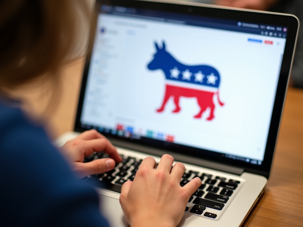 Volunteer using technology for campaign outreach