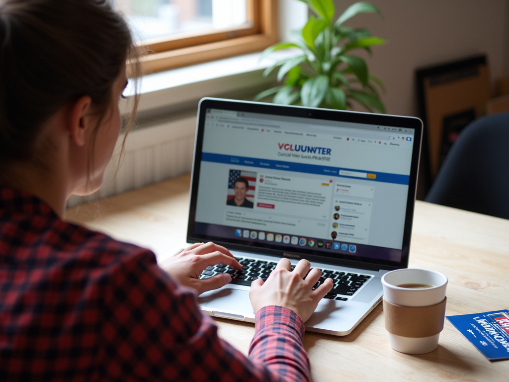 Volunteer managing social media for a political campaign