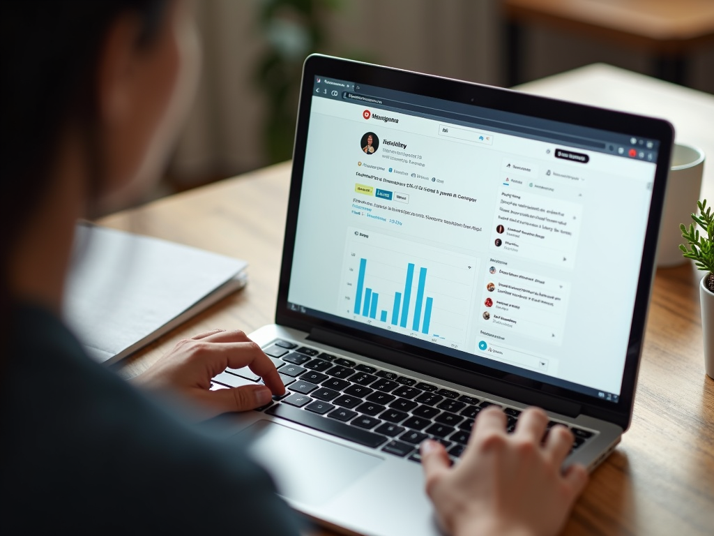 Volunteer managing social media for a charity