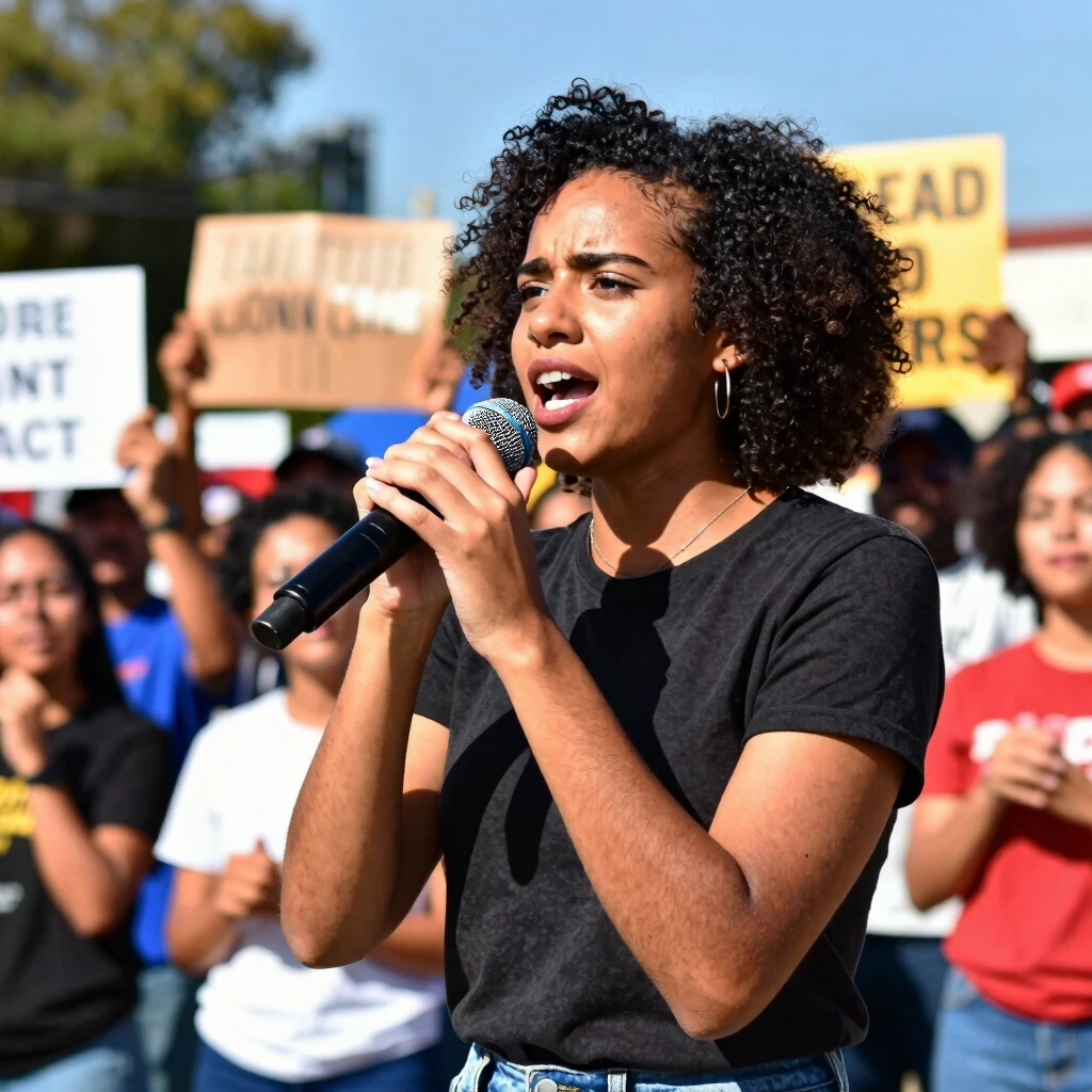 Speaking at an advocacy event