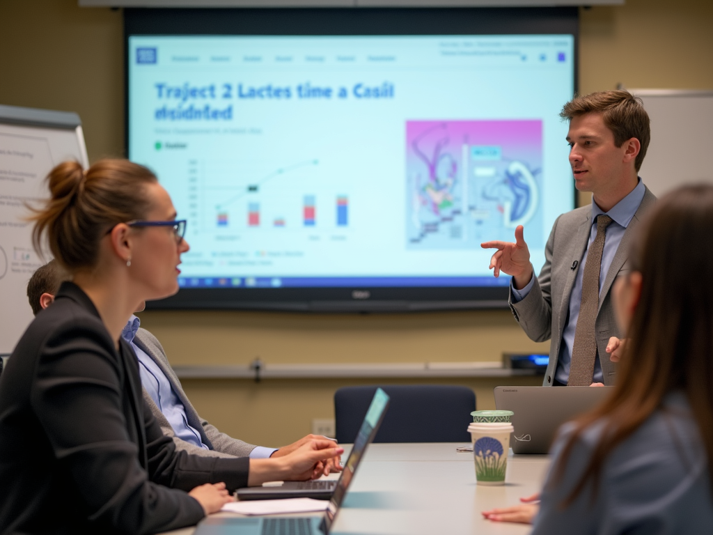 College student presenting a volunteer project