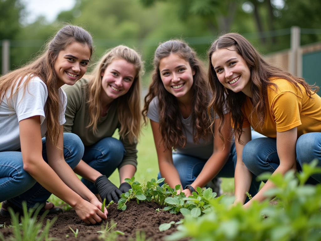 College students in a service-learning project