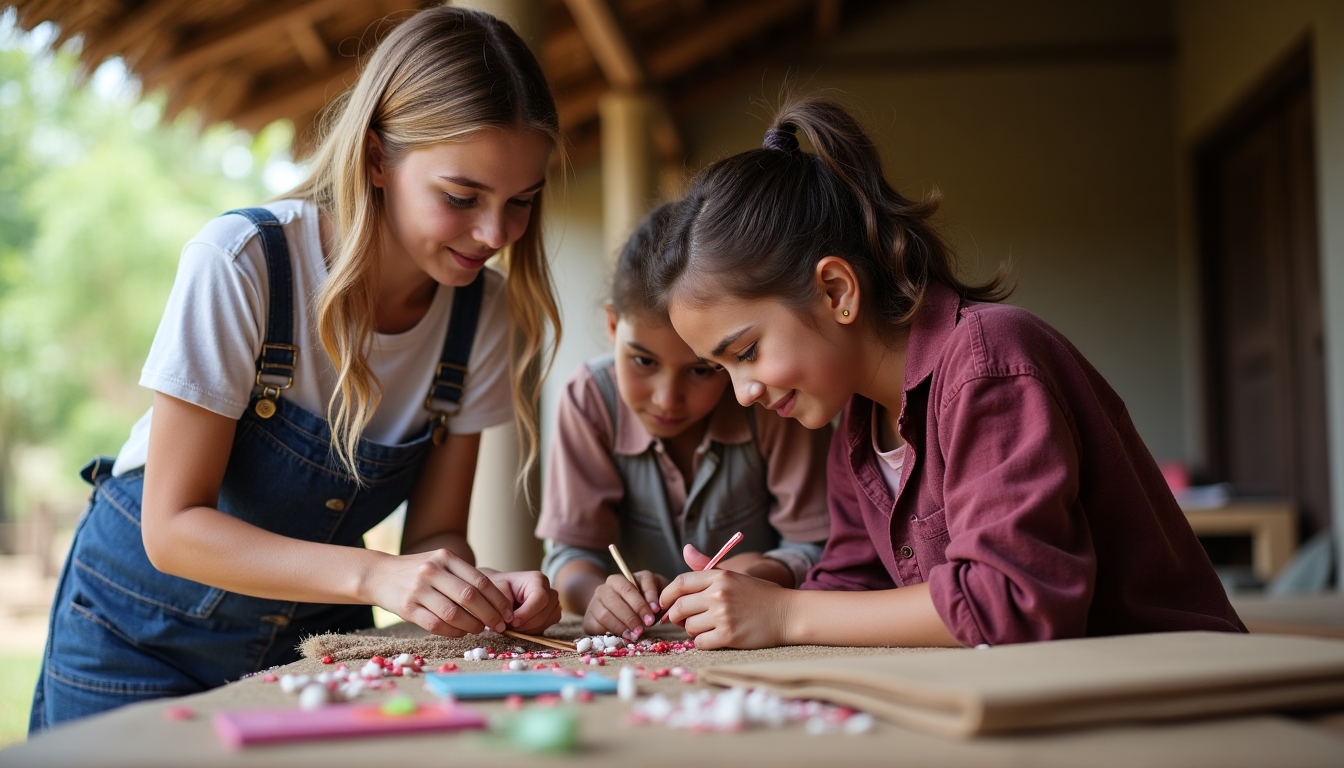 Students Learning Local Craft