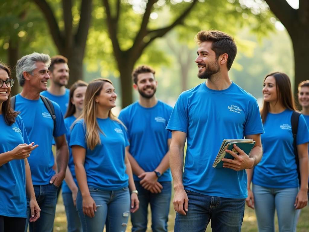Volunteers preparing for service activities