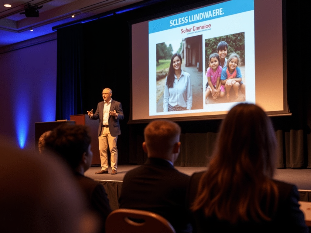 Speaker inspiring attendees at a fundraising event