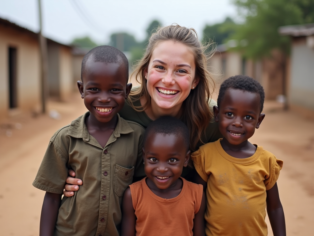 College student volunteering internationally
