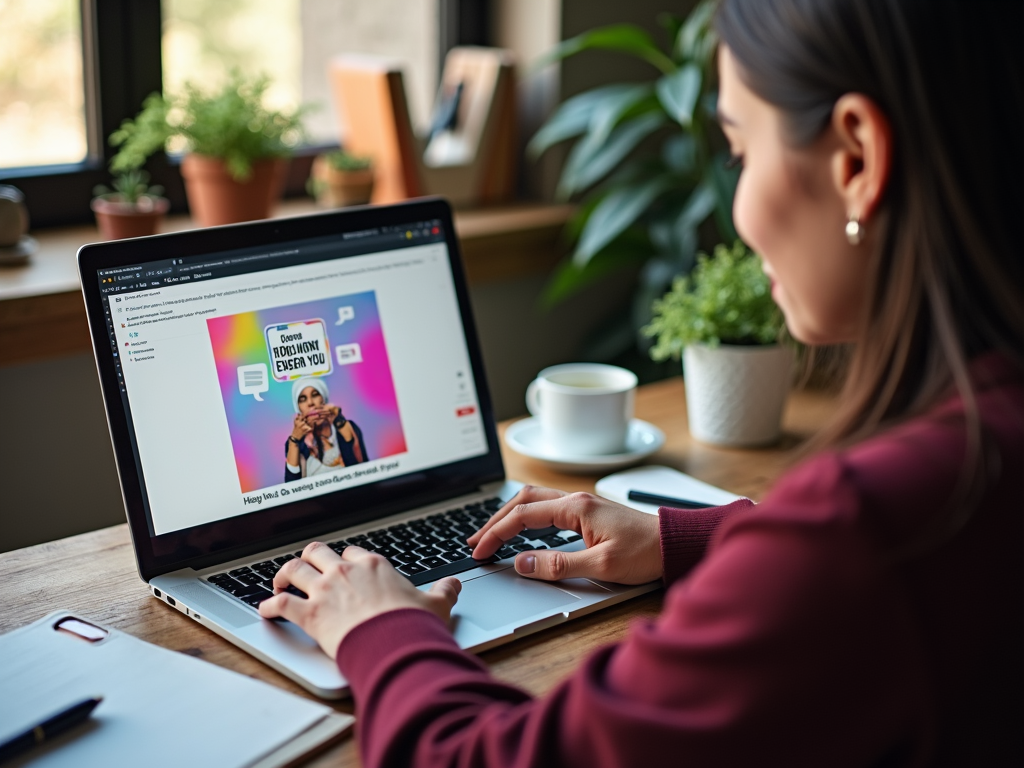 Person creating a digital campaign on a laptop