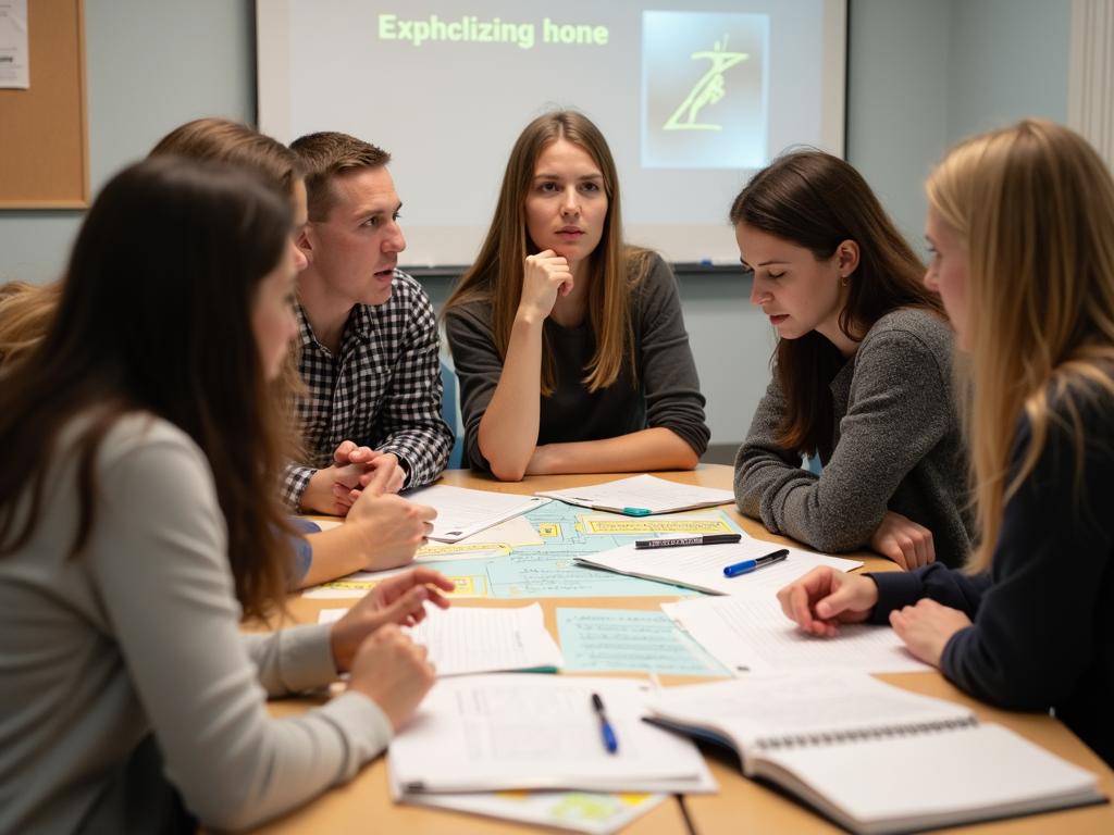 Students planning a service learning project