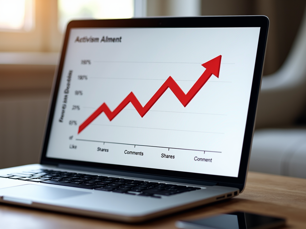 Chart showing growing engagement on activism posts.
