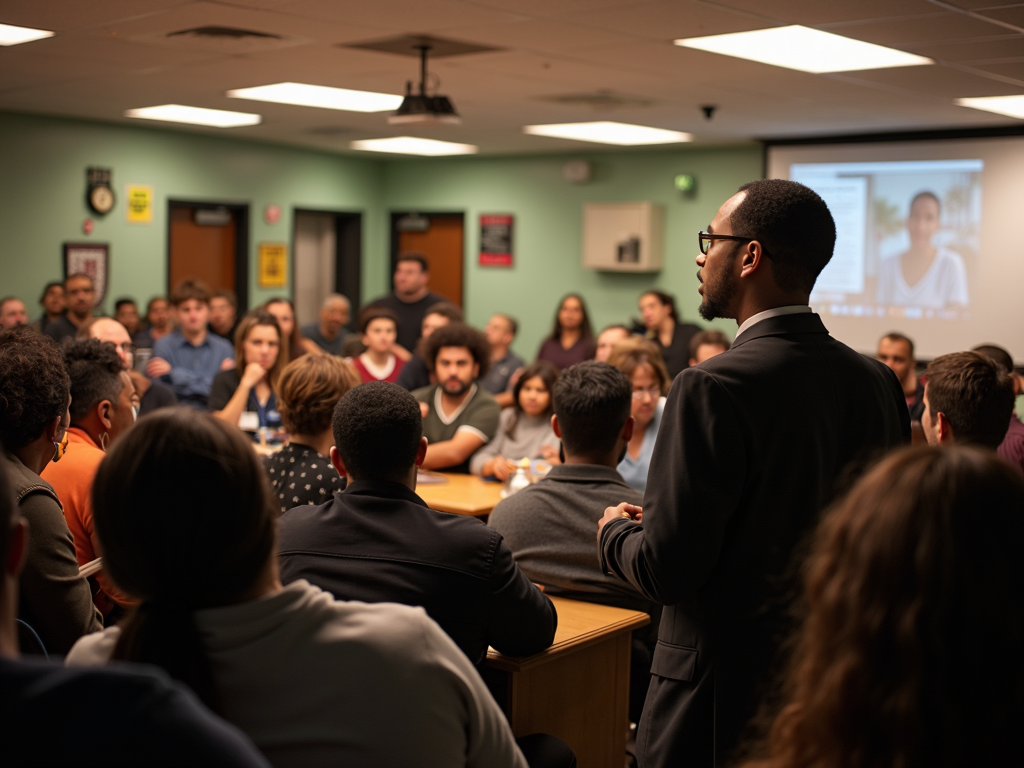 Community members participating in an advocacy event