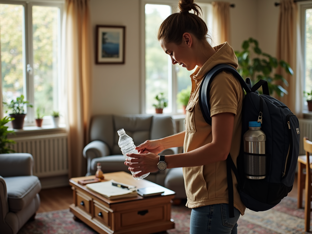 Volunteer preparing supplies