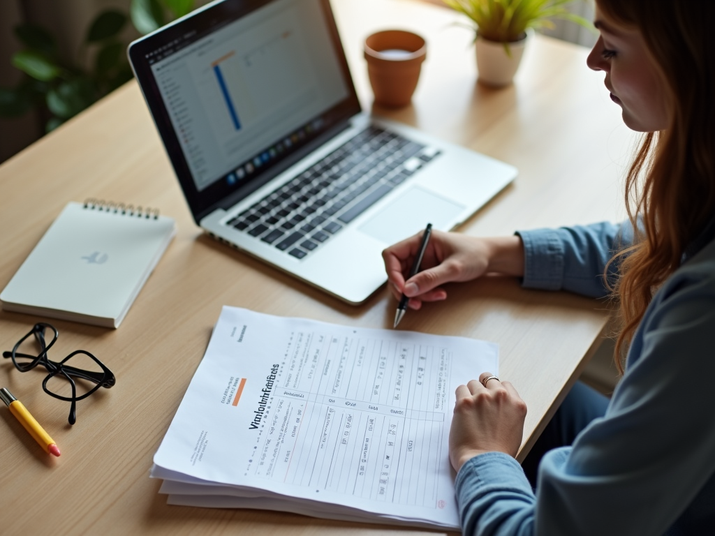 Manager analyzing volunteer feedback and data
