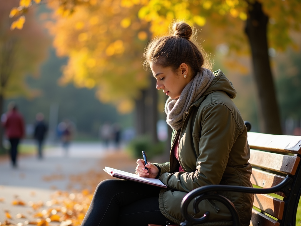 Volunteer reflecting on advocacy in a park.