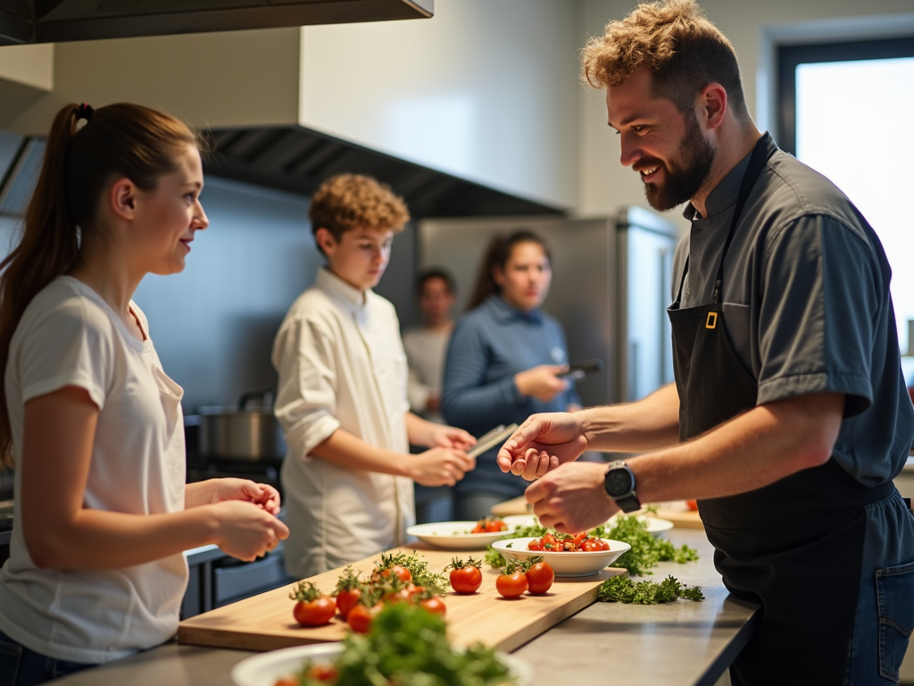 Skill-based volunteer teaching cooking class