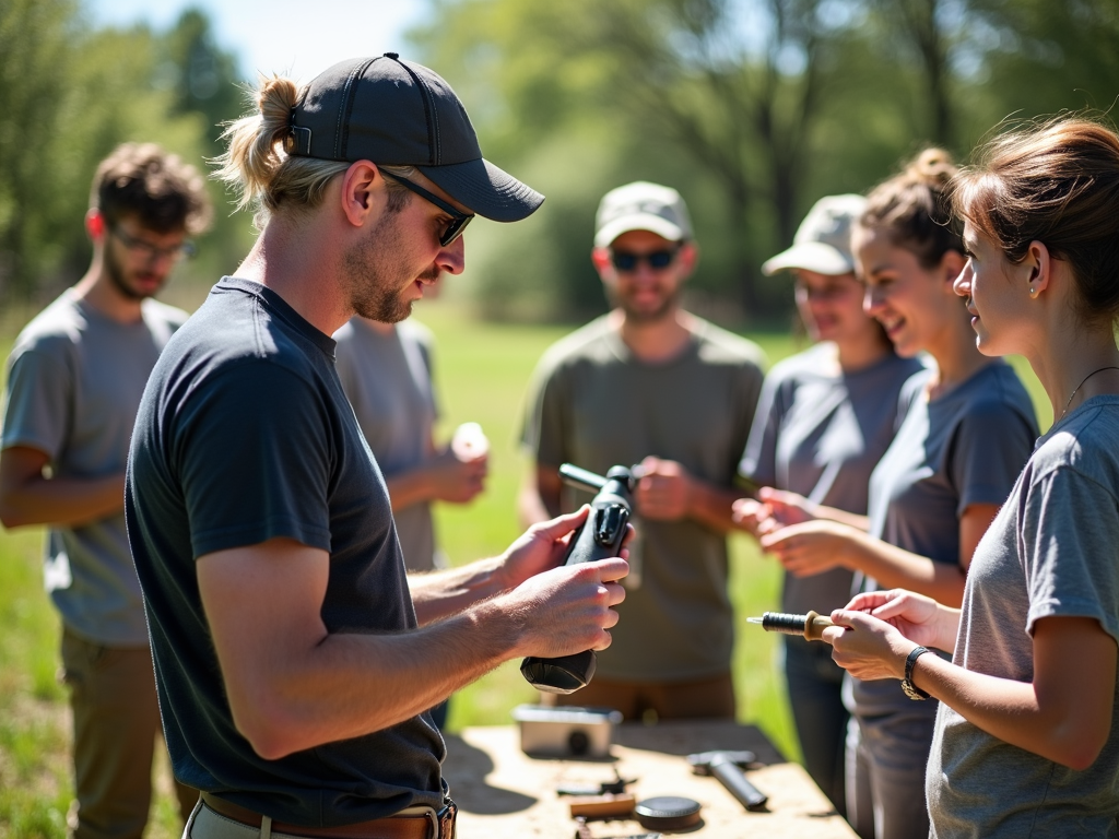 Volunteer training workshop outdoors