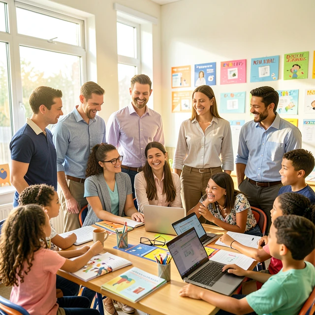 Diverse professionals engaging in community involvement through volunteering