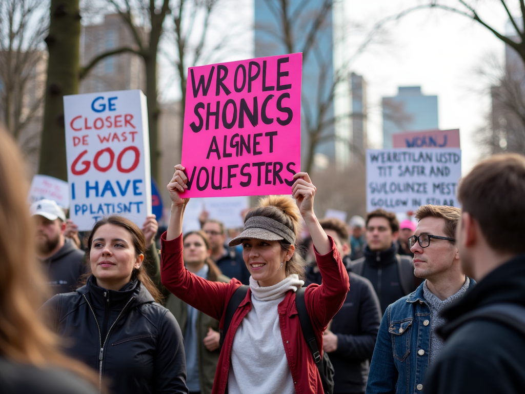 Volunteers advocating at a rally
