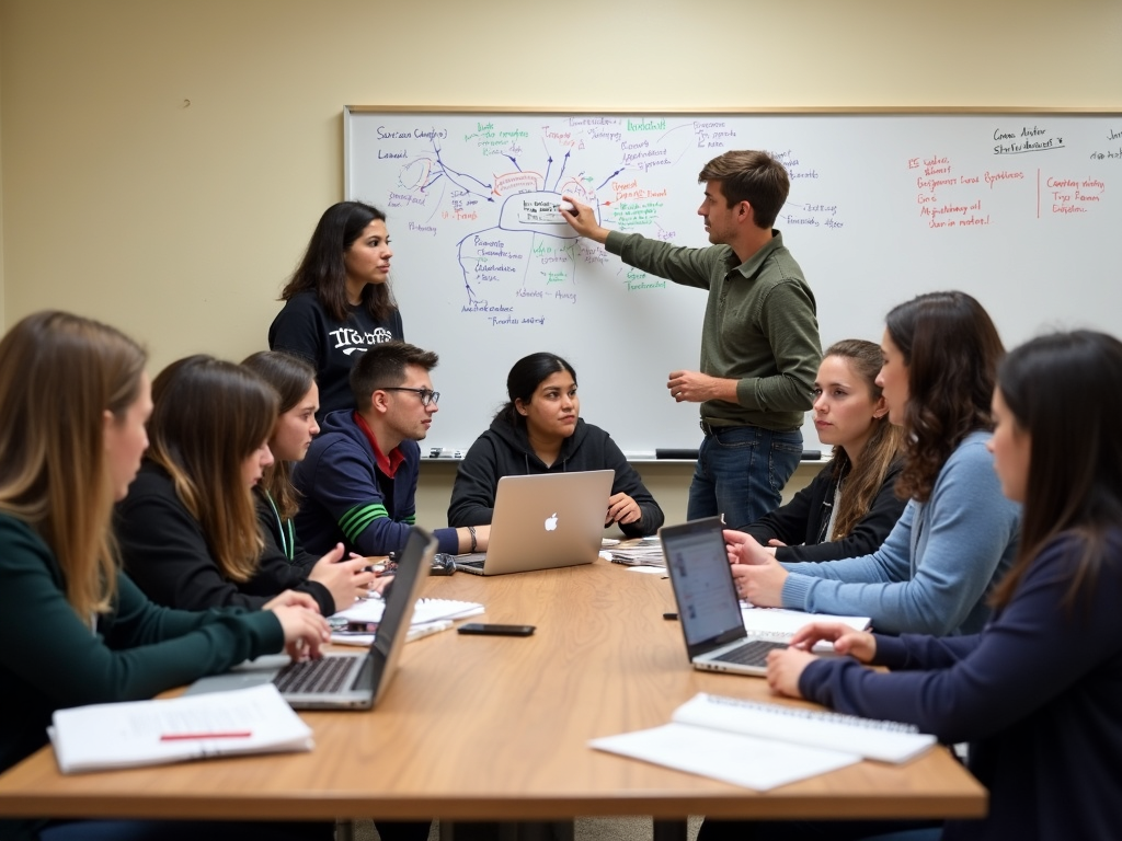 Students planning a service learning project