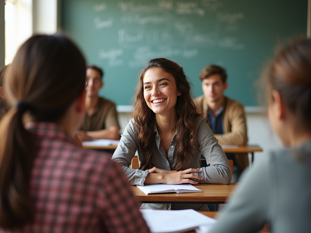 Volunteer in a language class