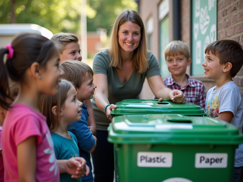 Volunteer leading a recycling workshop