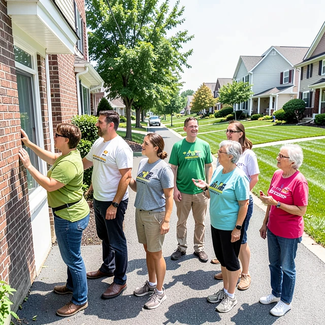 Volunteers doing door-to-door canvassing for a grassroots advocacy campaign