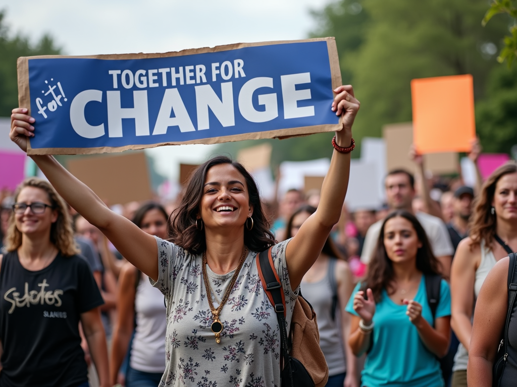 Community members advocating for change at a local rally.