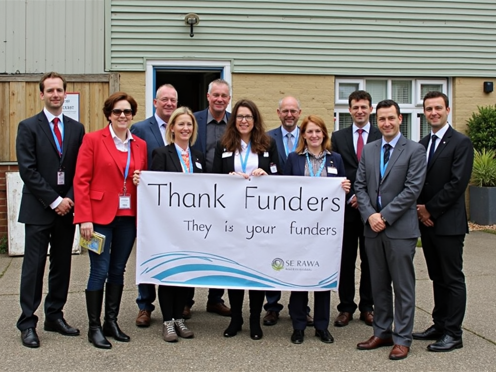 Volunteers celebrating project completion.