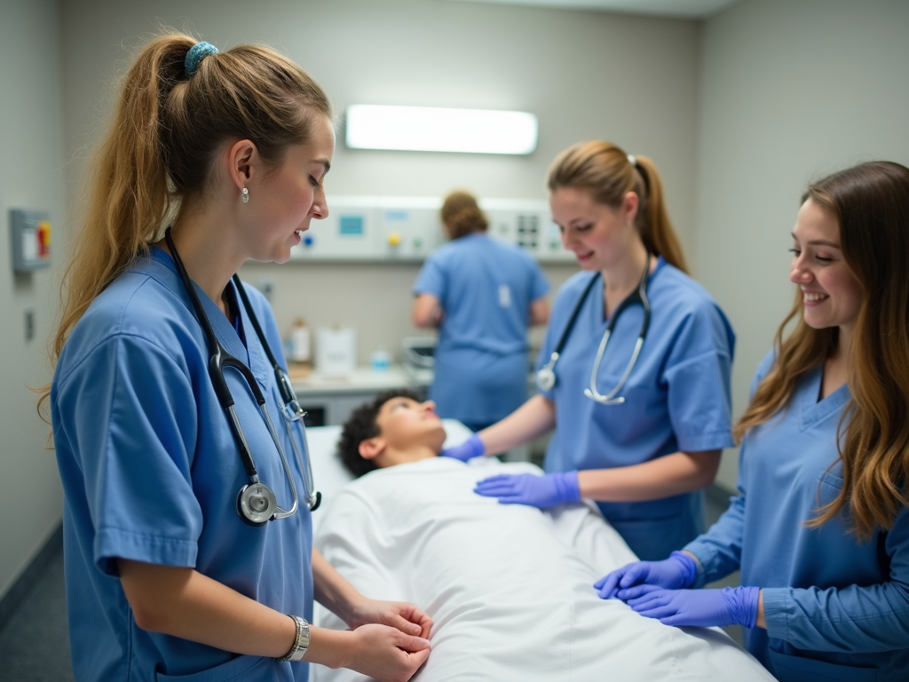 College student volunteering at hospital