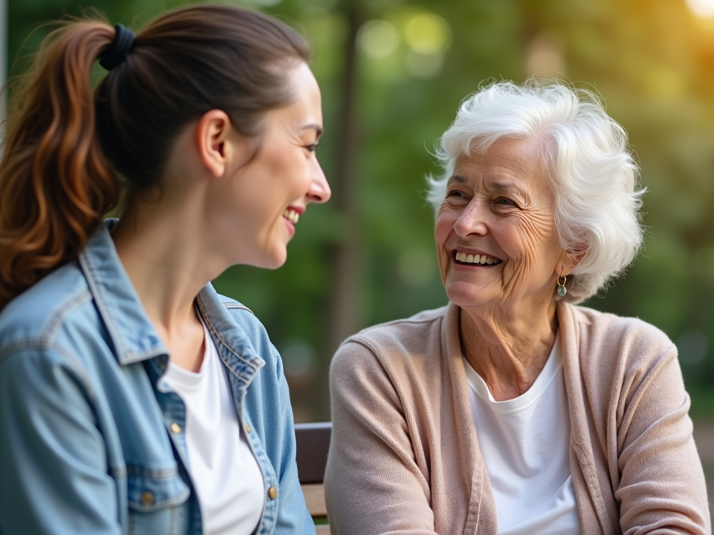 Volunteer actively listening to an elderly community member