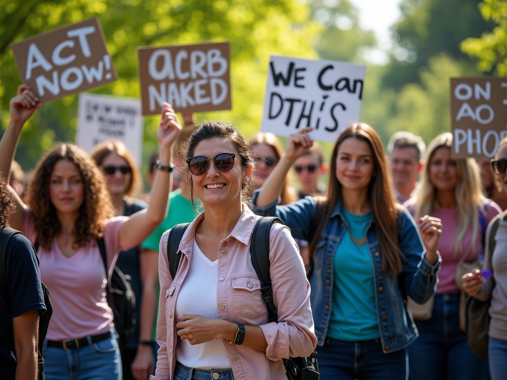 Volunteers rallying for a cause, showing how group effort fuels advocacy.