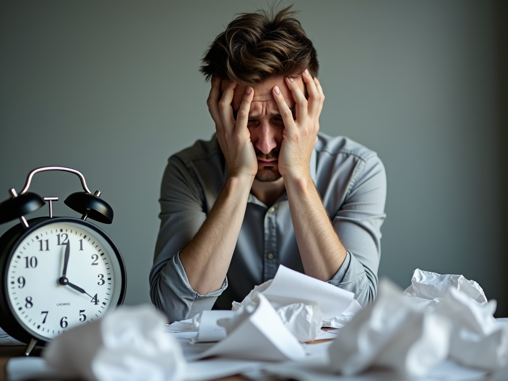 Grant writer stressed about a looming deadline