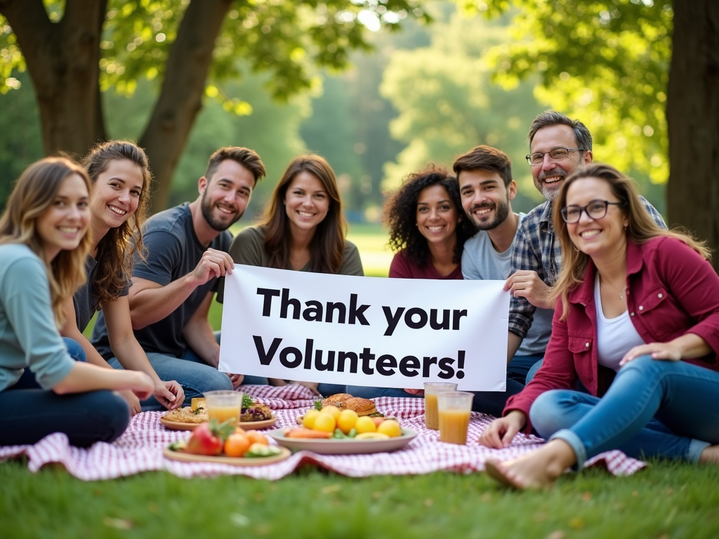 Volunteers enjoying a picnic