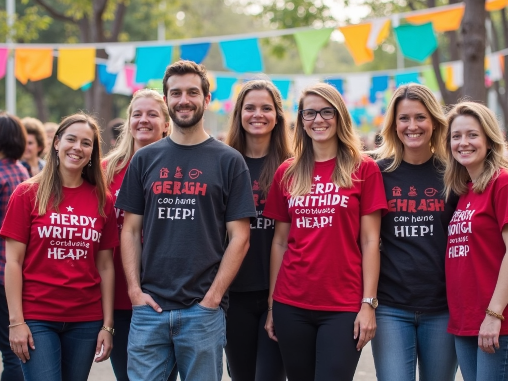 Volunteers celebrating after a community event