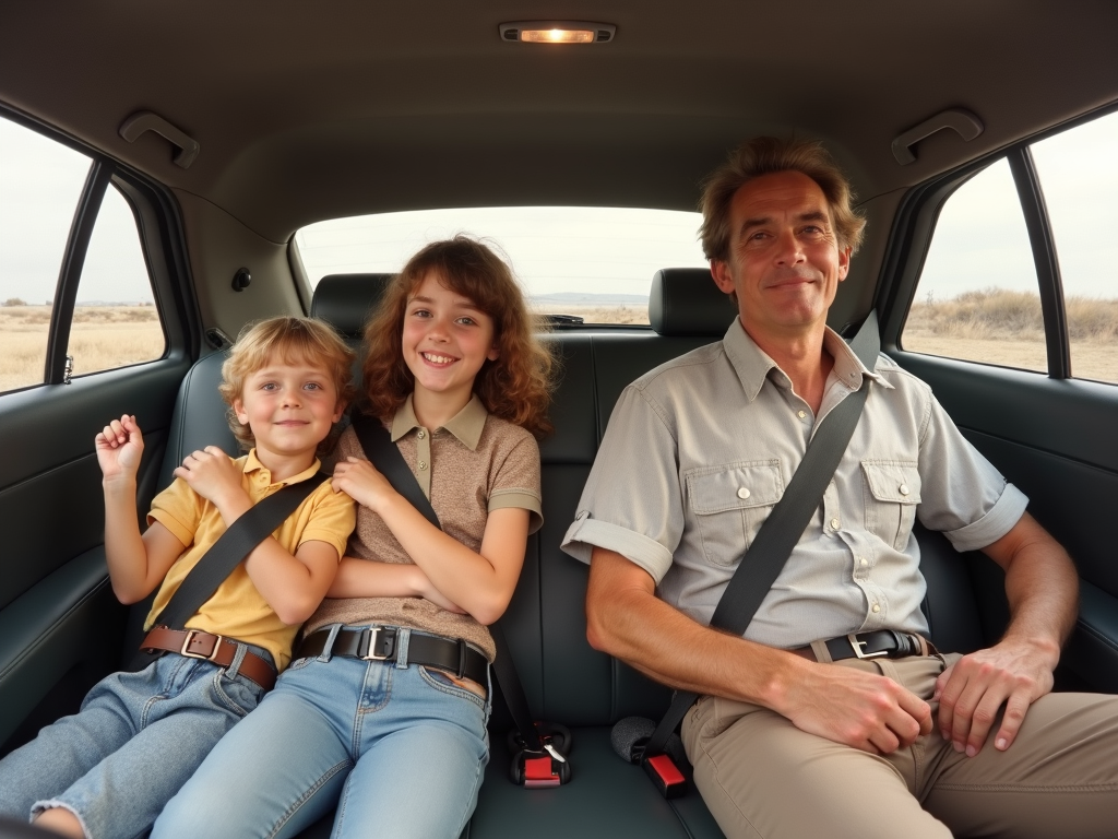 Family using seatbelts due to policy