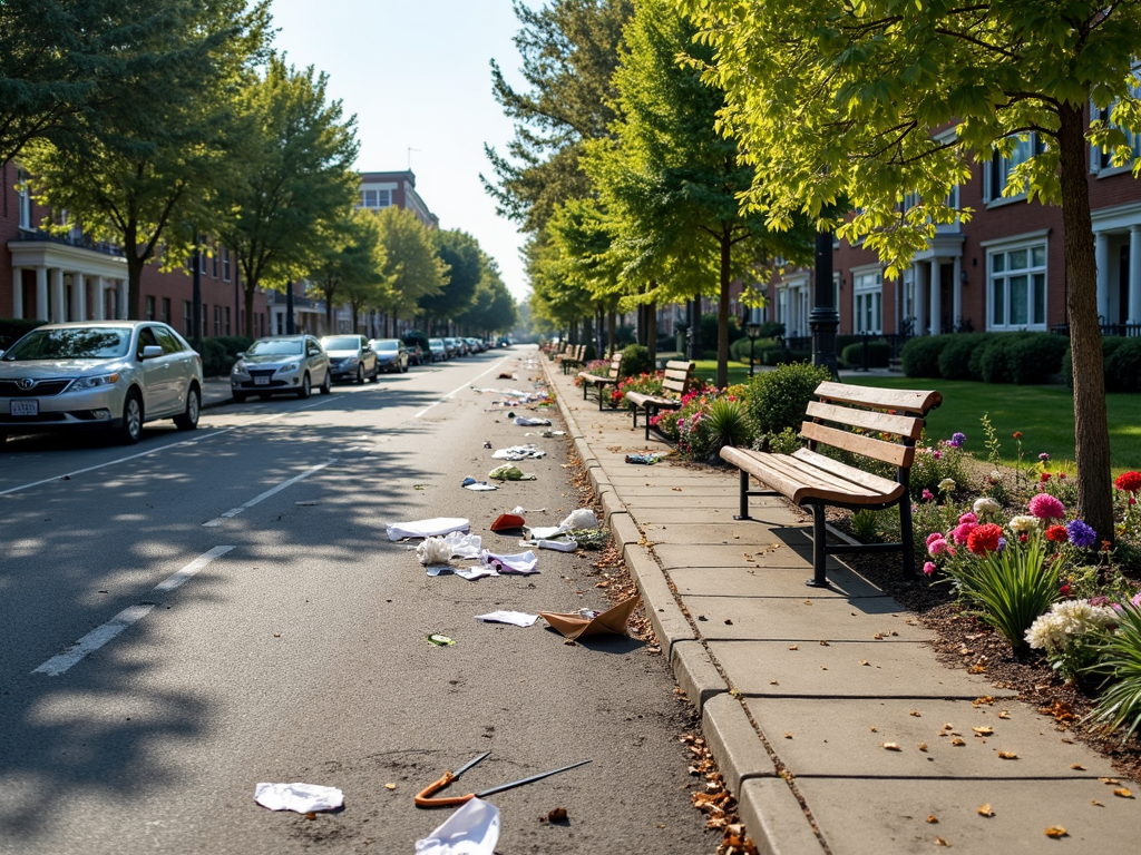 Before and after of a community cleanup