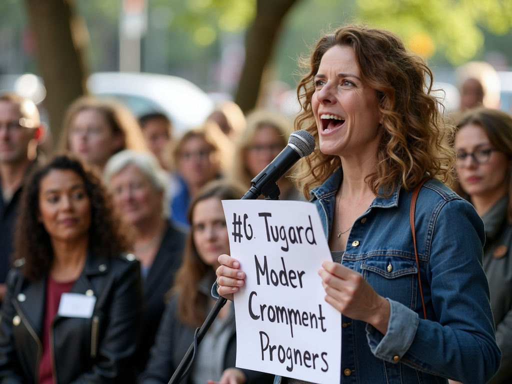 Volunteer advocating for environmental policies.