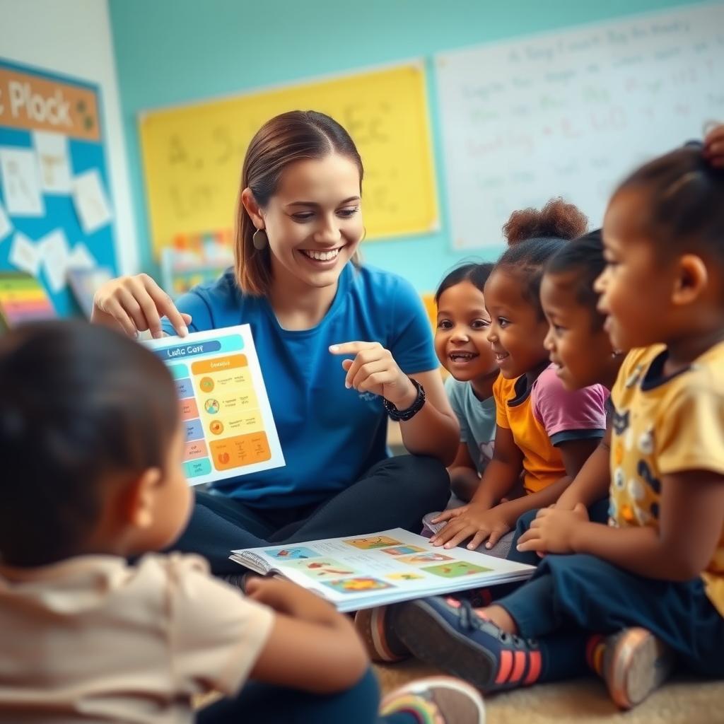 Volunteer teaching kids, showing the impact of education efforts.
