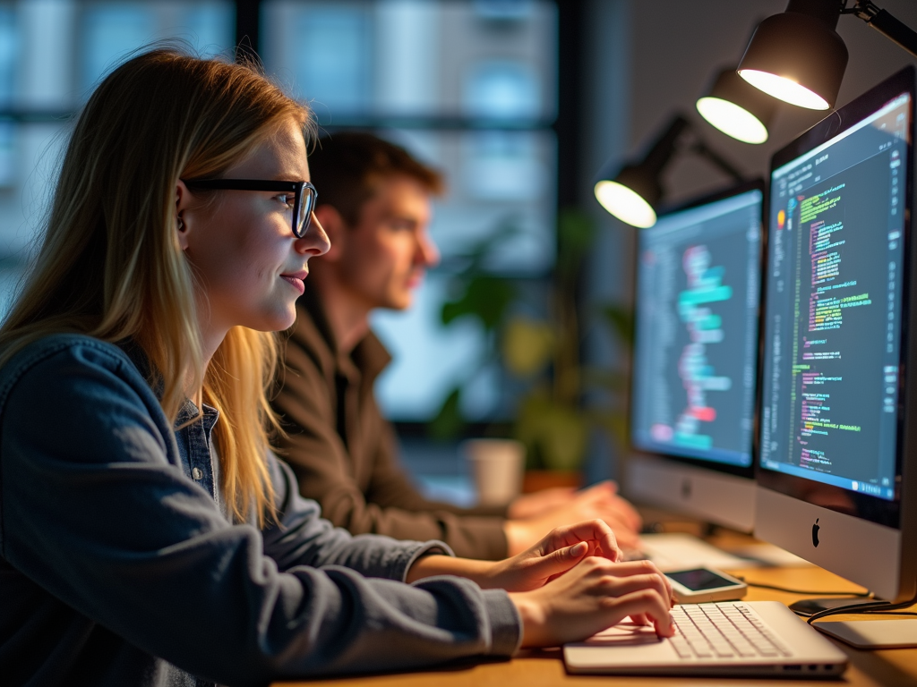 College student volunteering at a tech startup, gaining practical experience and networking opportunities.