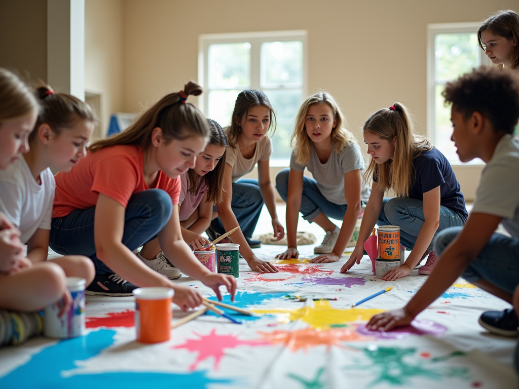 Group working together on a community service project