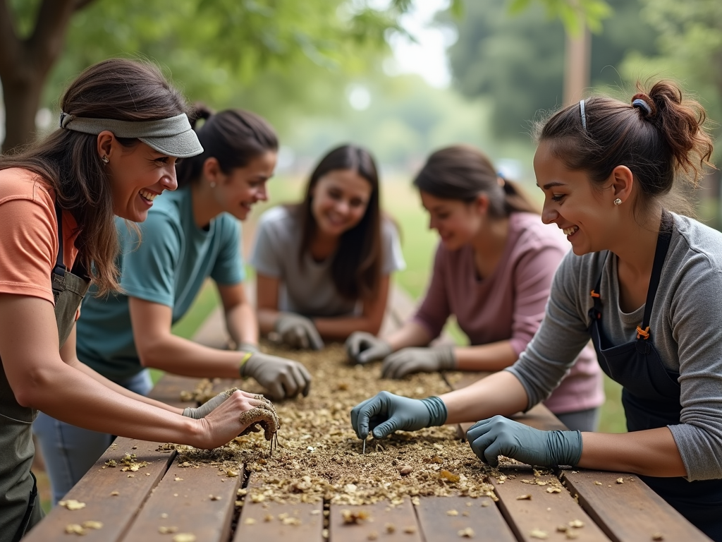 Volunteers collaborating on a community initiative