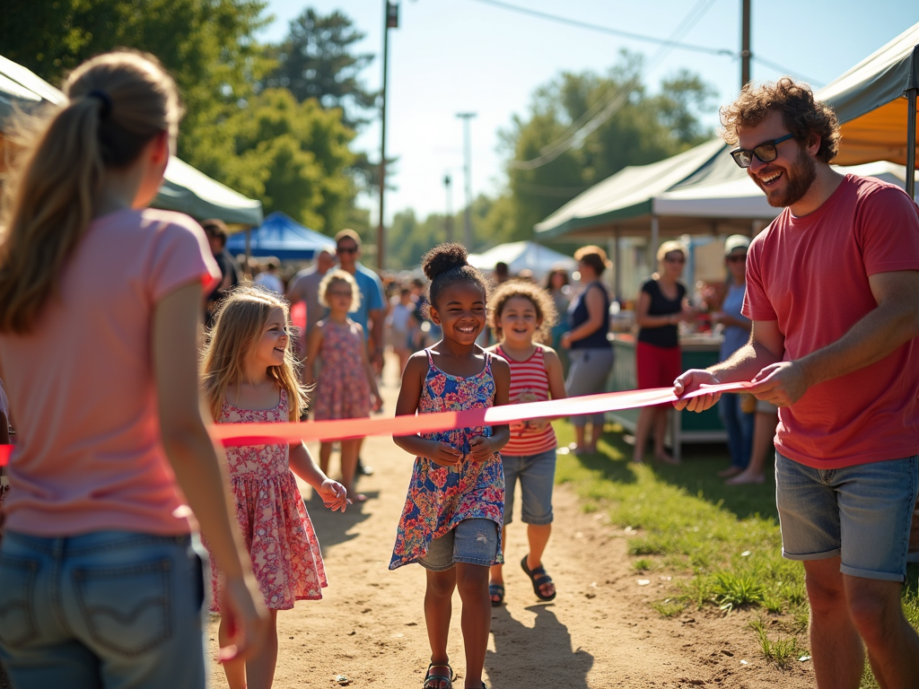 Community celebrating a new park with a leader’s support.