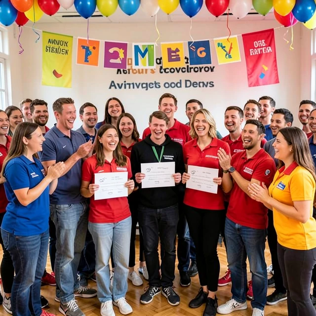 Volunteers celebrating success and recognition at an advocacy event