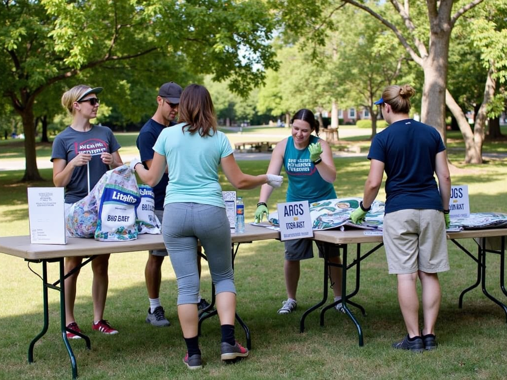 Setting up for a community event